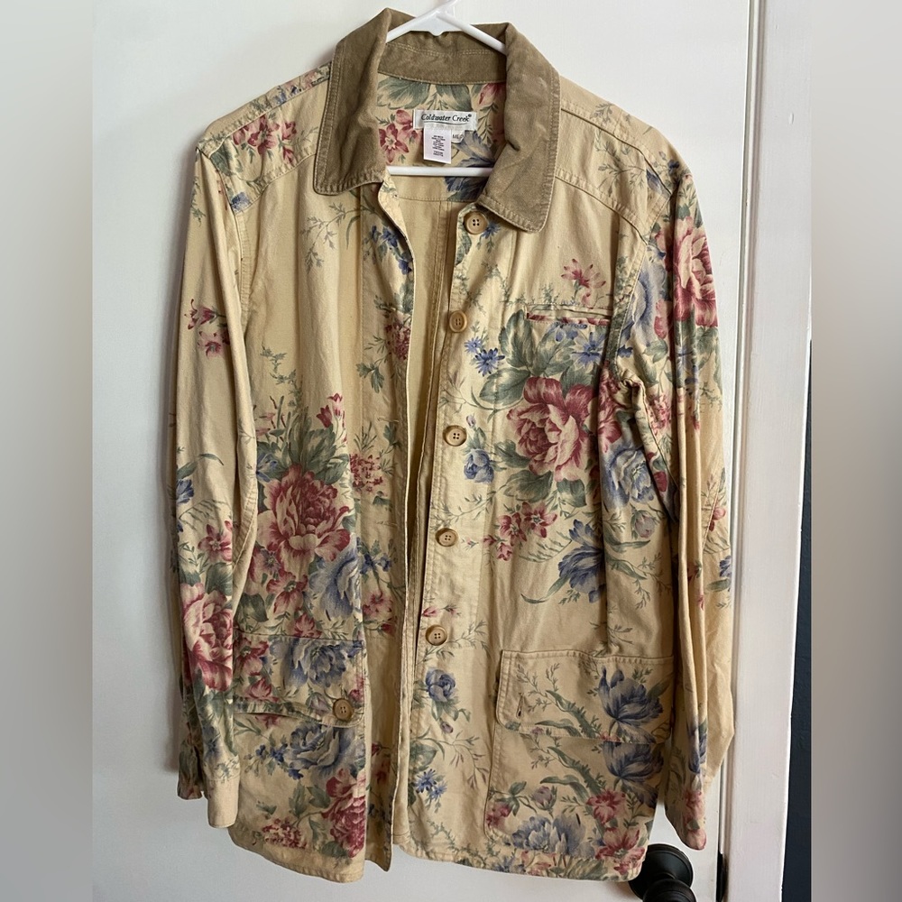 Coldwater Creek floral chore coat size medium